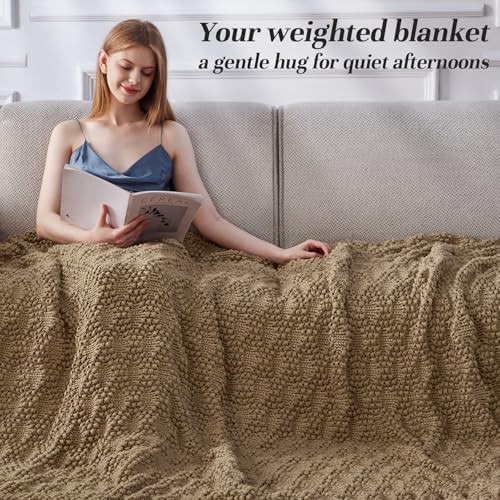 Knitted chunky throw weighted blanket adult 20 lb — photo 5