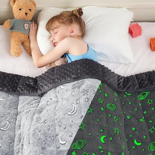 Glow in the dark star minky lap blanket