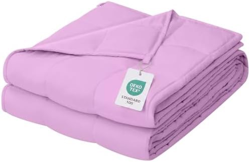 Light purple cotton weighted blanket twenty pounds