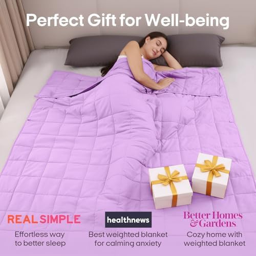 Light purple cotton weighted blanket twenty pounds — photo 4