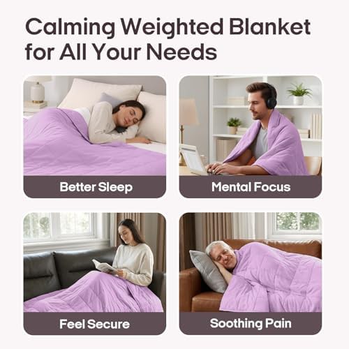 Light purple cotton weighted blanket twenty pounds — photo 5
