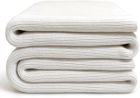 White chunky knit cotton weighted blanket 16 lbs