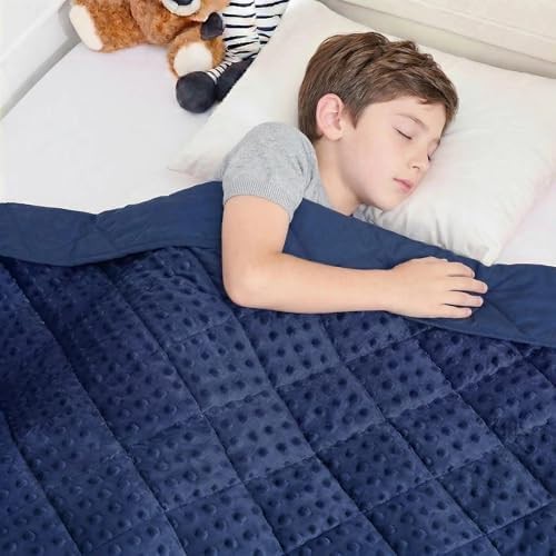 Blue twin cooling minky weighted blanket