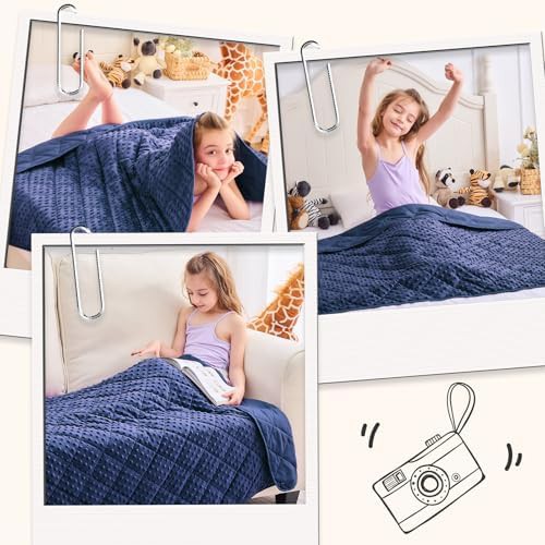 Blue twin cooling minky weighted blanket — photo 4