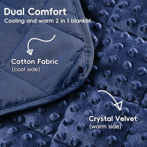 Blue twin cooling minky weighted blanket — photo 5