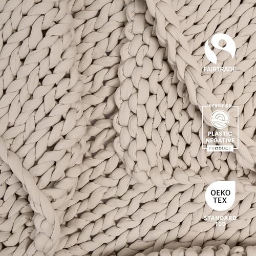 Driftwood recycled polyester knitted weighted blanket 10 lbs — photo 4