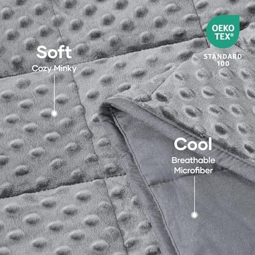 Grey minky dots cooling blanket seven pound — photo 4