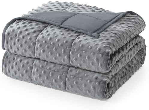 Grey minky dots cooling blanket five pound