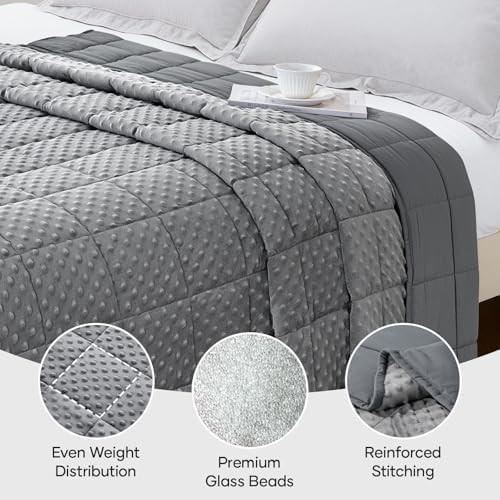 Grey minky dots cooling blanket five pound — photo 4