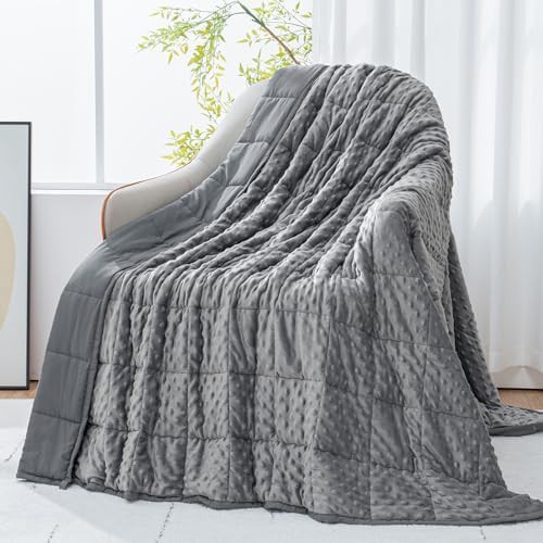 Grey minky cooling queen blanket twenty lbs