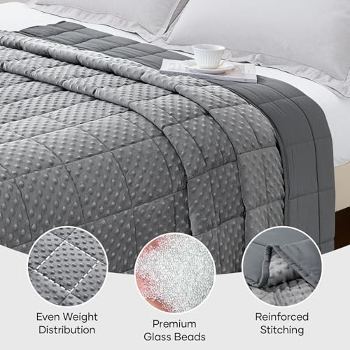Grey minky cooling queen blanket twenty lbs — photo 4