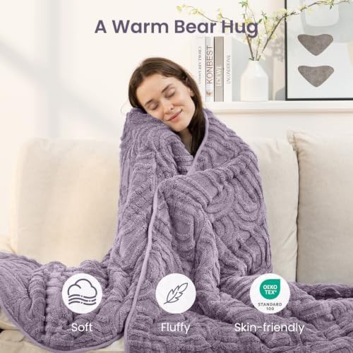 Dual sided sherpa fleece weighted blanket 15 lbs — photo 4