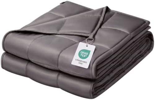 Large grey cooling weighted blanket twenty pounds