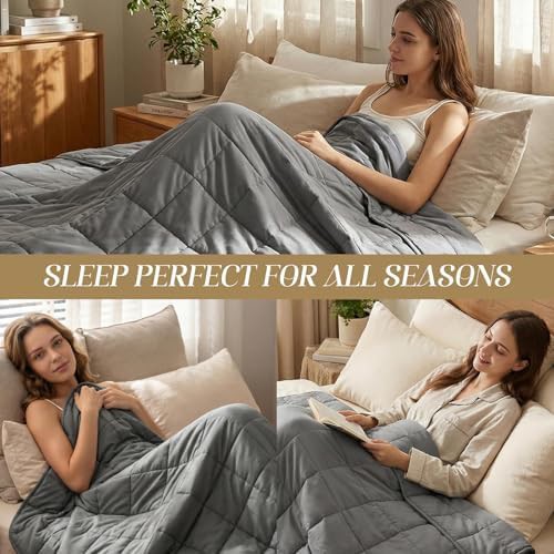 Breathable Grey Weighted Blanket 15 lbs — photo 3
