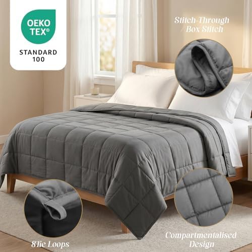 Breathable Twin Weighted Blanket Grey — photo 4