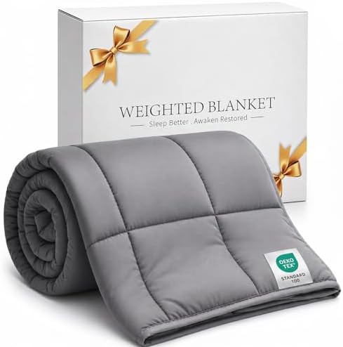 Grey throw cooling weighted blanket 5 lb