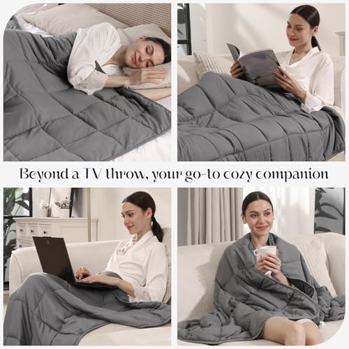 Grey throw cooling weighted blanket 5 lb — photo 5
