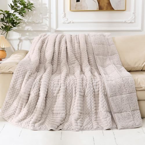 Fleece sherpa queen weighted blanket fifteen lbs