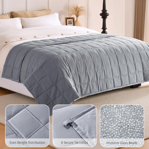 Grey cooling twin weighted blanket 15 lbs — photo 5