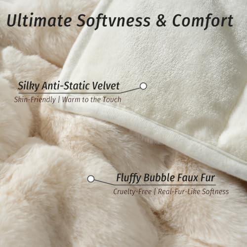 Cream fluffy king weighted blanket 15 lbs — photo 3