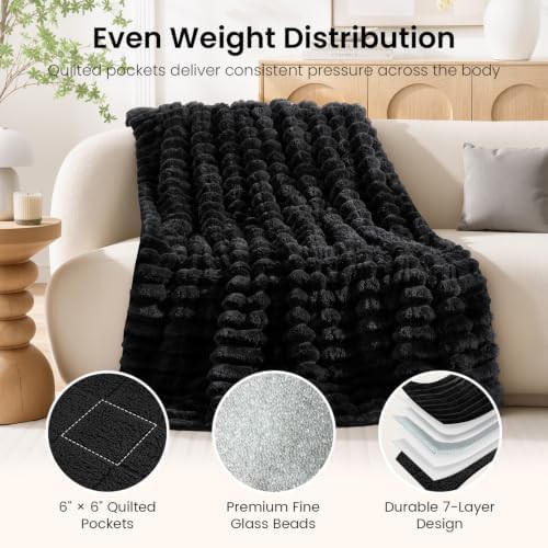 Black throw weighted blanket 20 lbs — photo 5