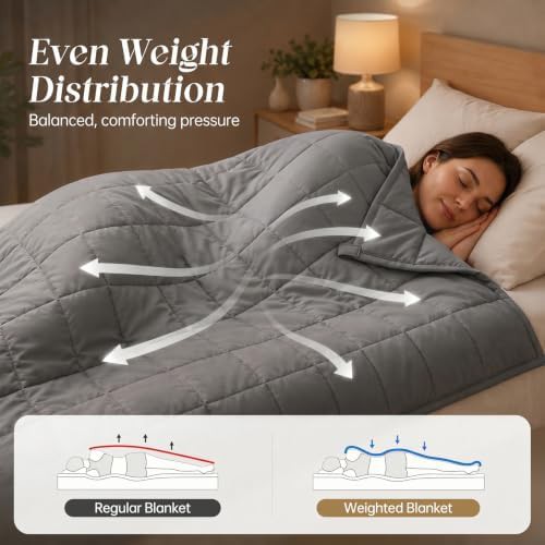 Grey cooling cotton twin weighted blanket — photo 4