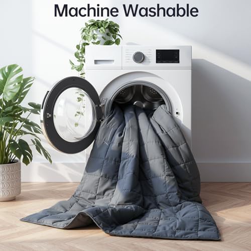 Grey cooling cotton twin weighted blanket 25 lb — photo 4