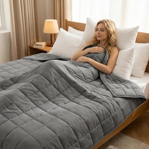 Cooling cotton twin weighted blanket 20 lb