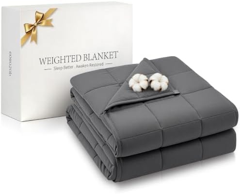 Dark grey cooling queen weighted blanket