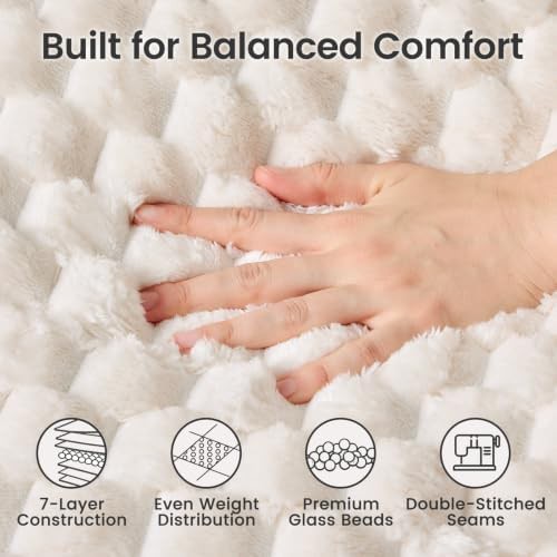 Sherpa fleece queen weighted blanket in grey — photo 4