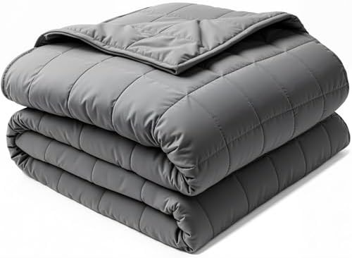 Twin size cotton weighted blanket in grey
